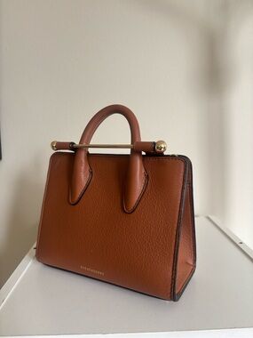 Strathberry Nano Tote in Chestnut w/ Crossbody Strap, Dust Bag, Auth Card & Box